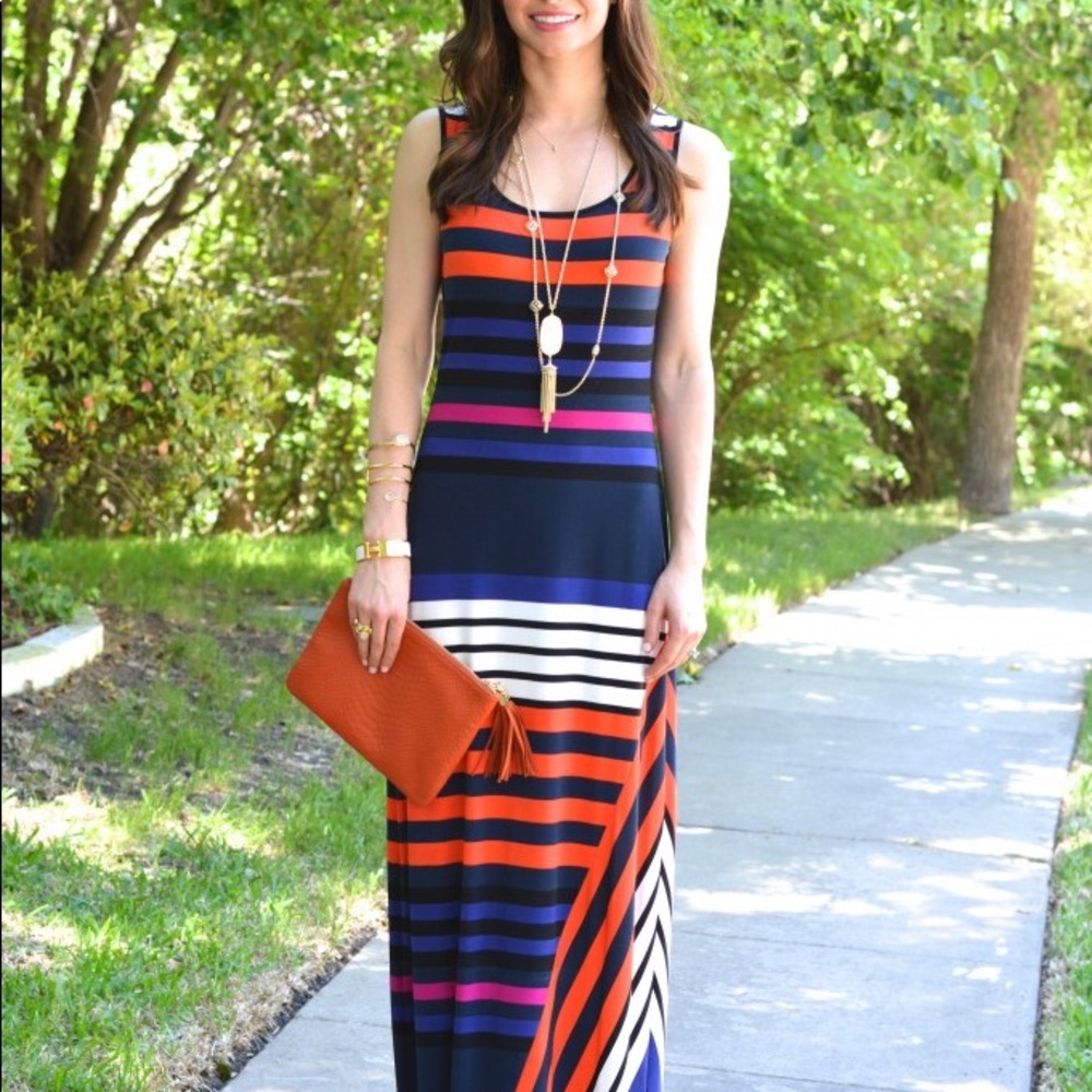 Size medium colorful striped maxi dress